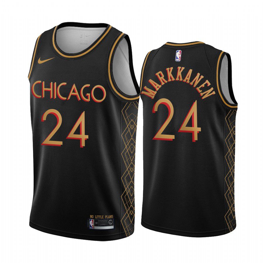 Men Chicago Bulls 24 lauri-markkanen black motor city edition no little plans 2020 nba jersey